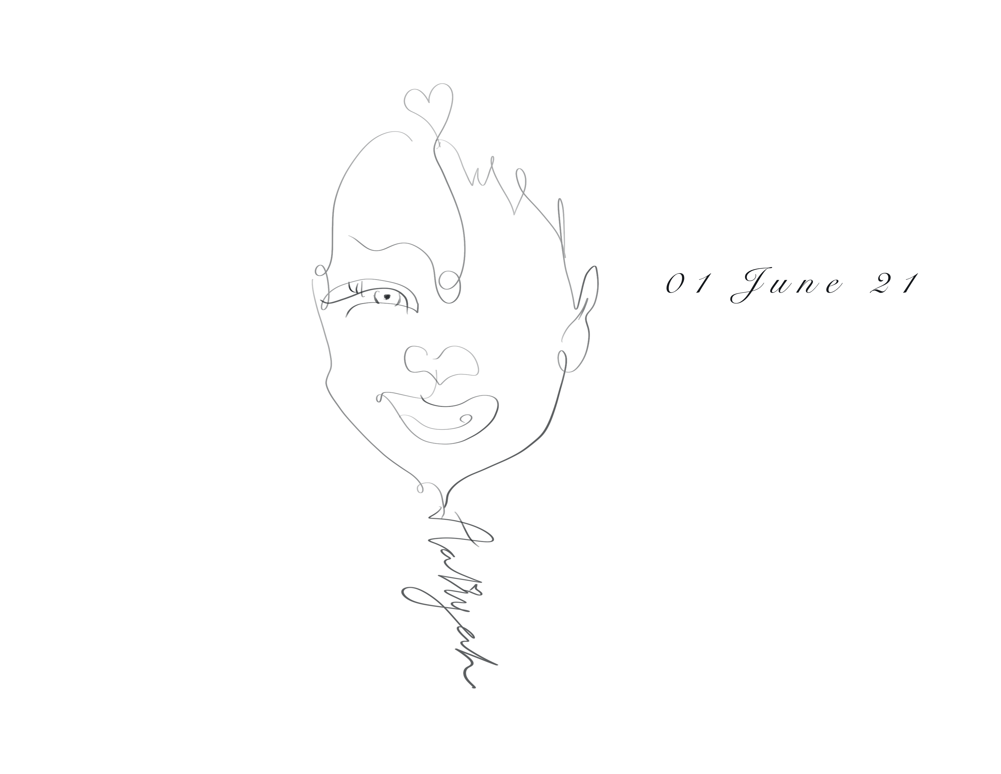 Custom line art hand drawn child portrait gift keepsake