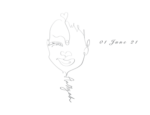 Custom line art hand drawn child portrait gift keepsake