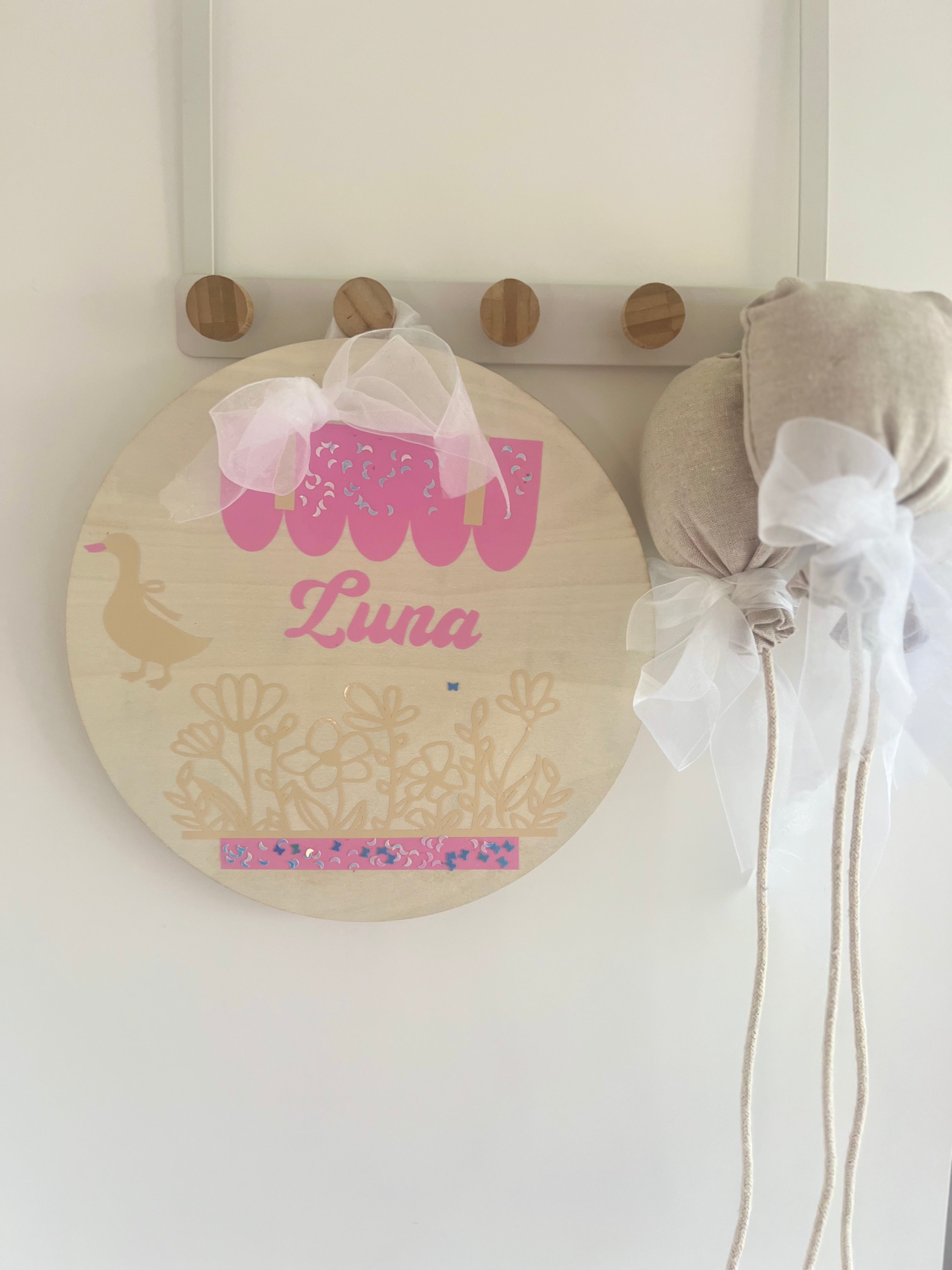 Handmade in New Zealand personalised kids whimsical decor , room art, gift, special occasion keepsake